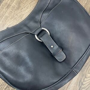 Talbots Black Leather Hobo Bag